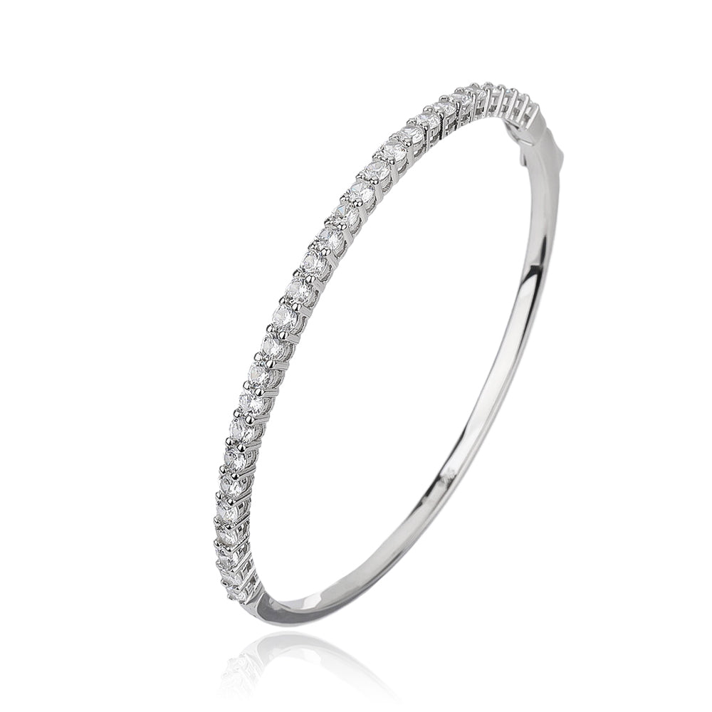 צמיד קשיח מכסף טהור משובץ אבני זרקון