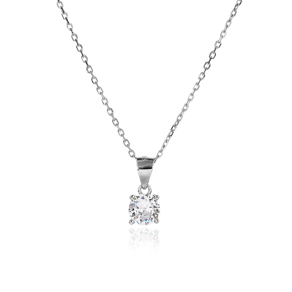 שרשרת עדינה מכסף אמיתי עם תיליון מאבן זירקון