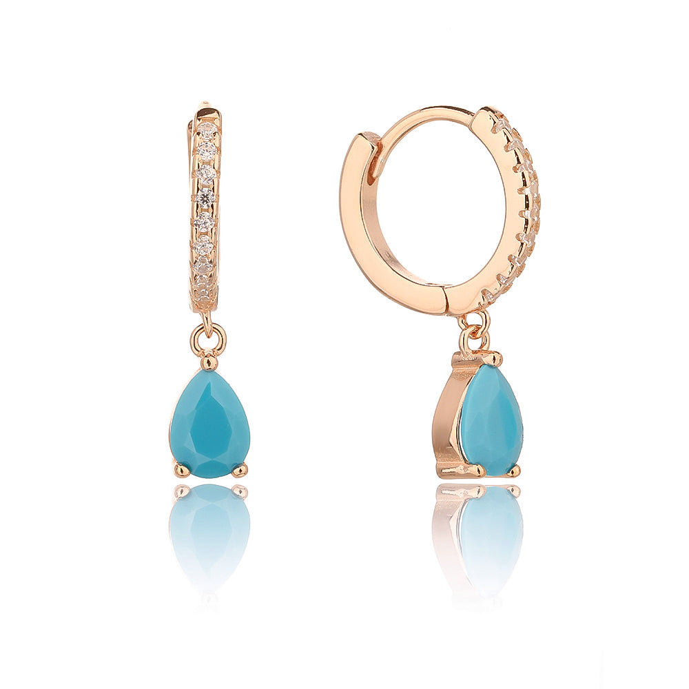 עגילים יוקרתיים המשלבים חישוק מהמם עם תיליון זירקון צבעוני