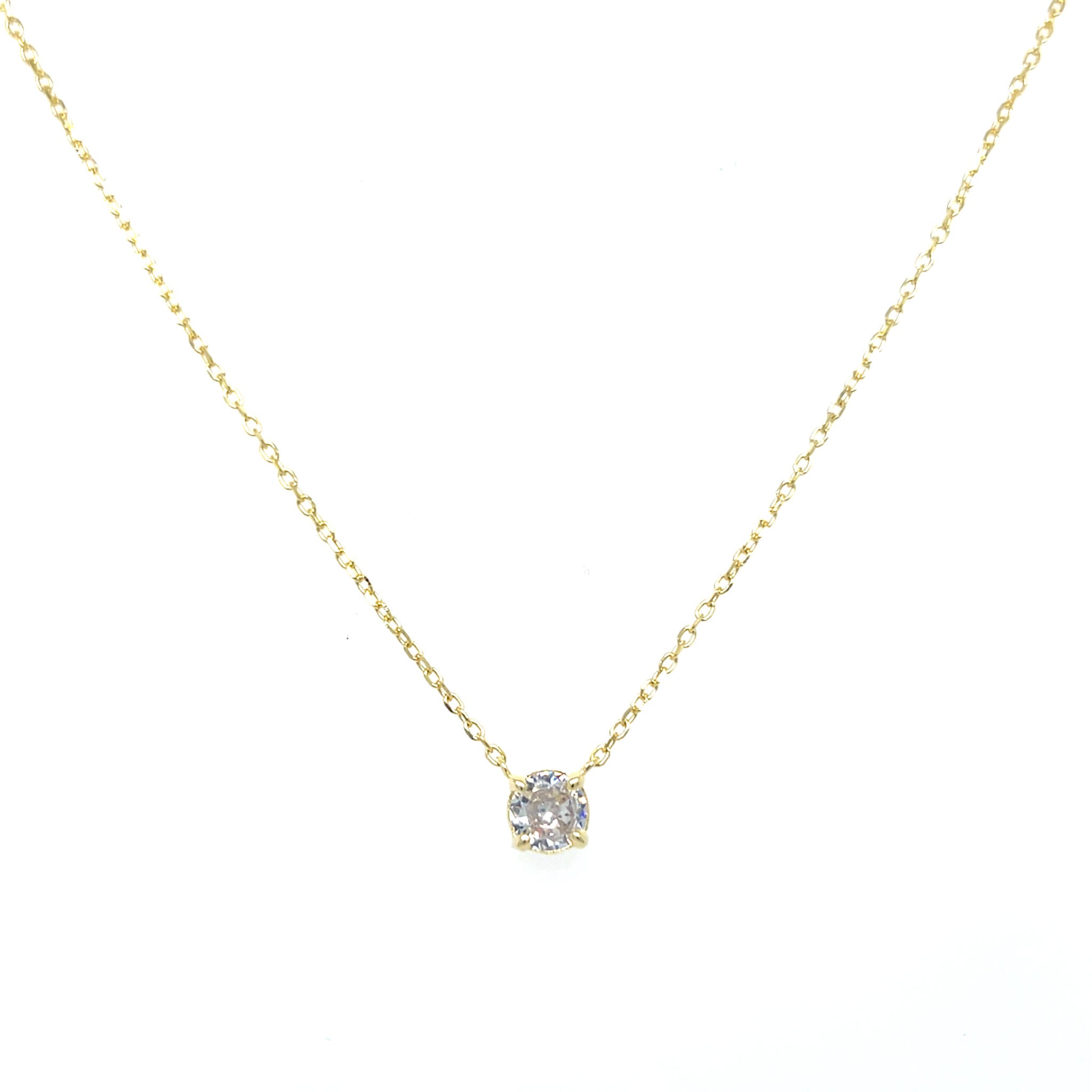 שרשרת זהב עדינה עם זרקון מרכזי