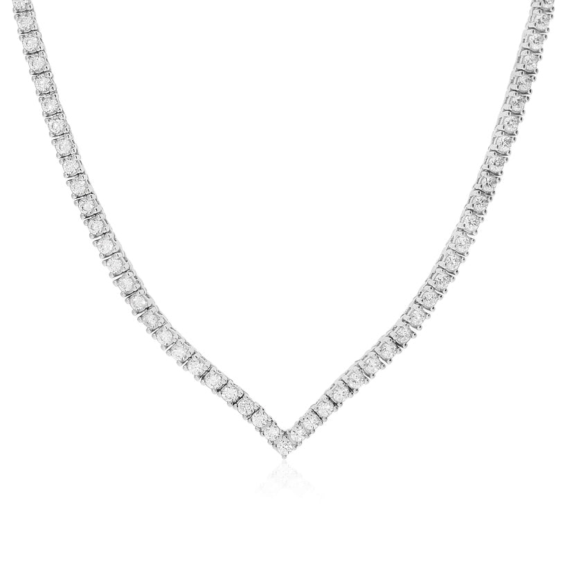 שרשרת טניס מכסף בשיבוץ אבני זרקון בדרגה 5A