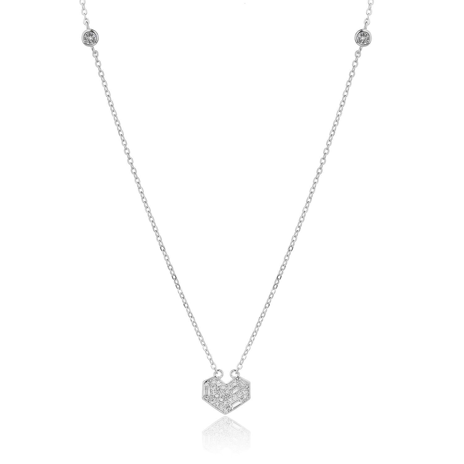 שרשרת מכסף טהור עם תיליון לב ישר