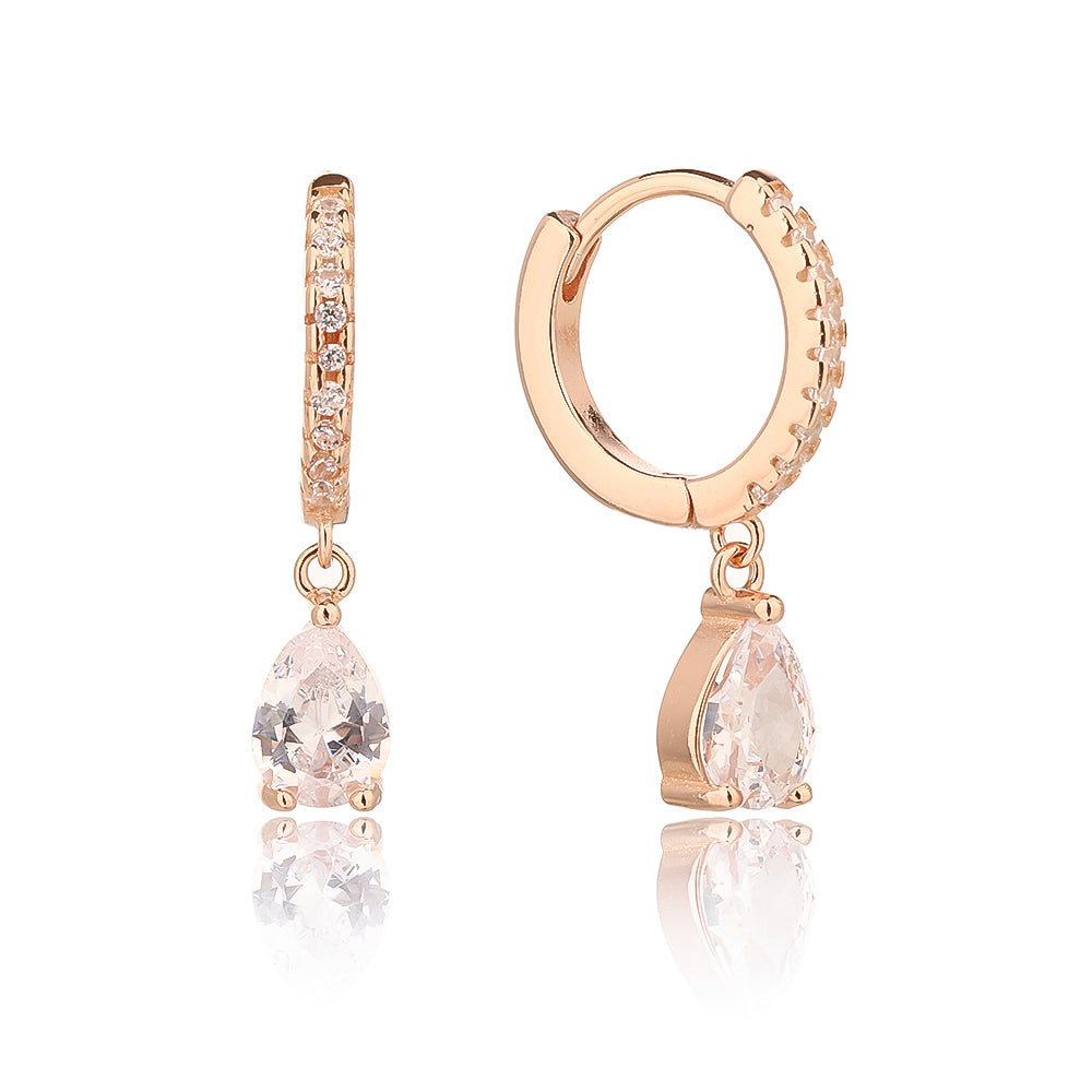 עגילים יוקרתיים המשלבים חישוק מהמם עם תיליון זירקון צבעוני