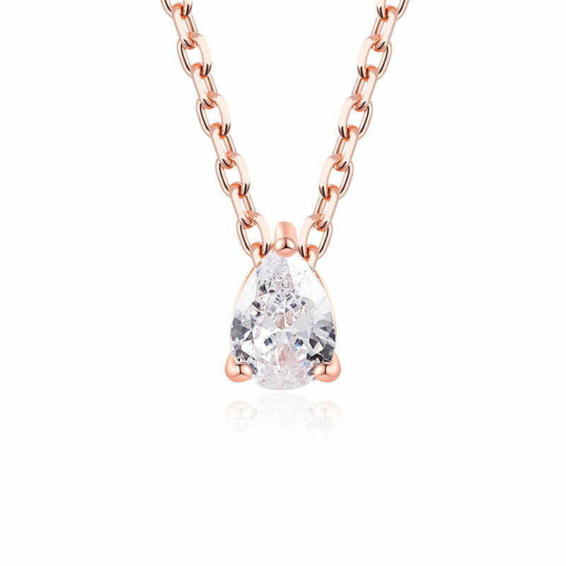 שרשרת חוליות גולד רוז עם תיליון טיפה זוהר