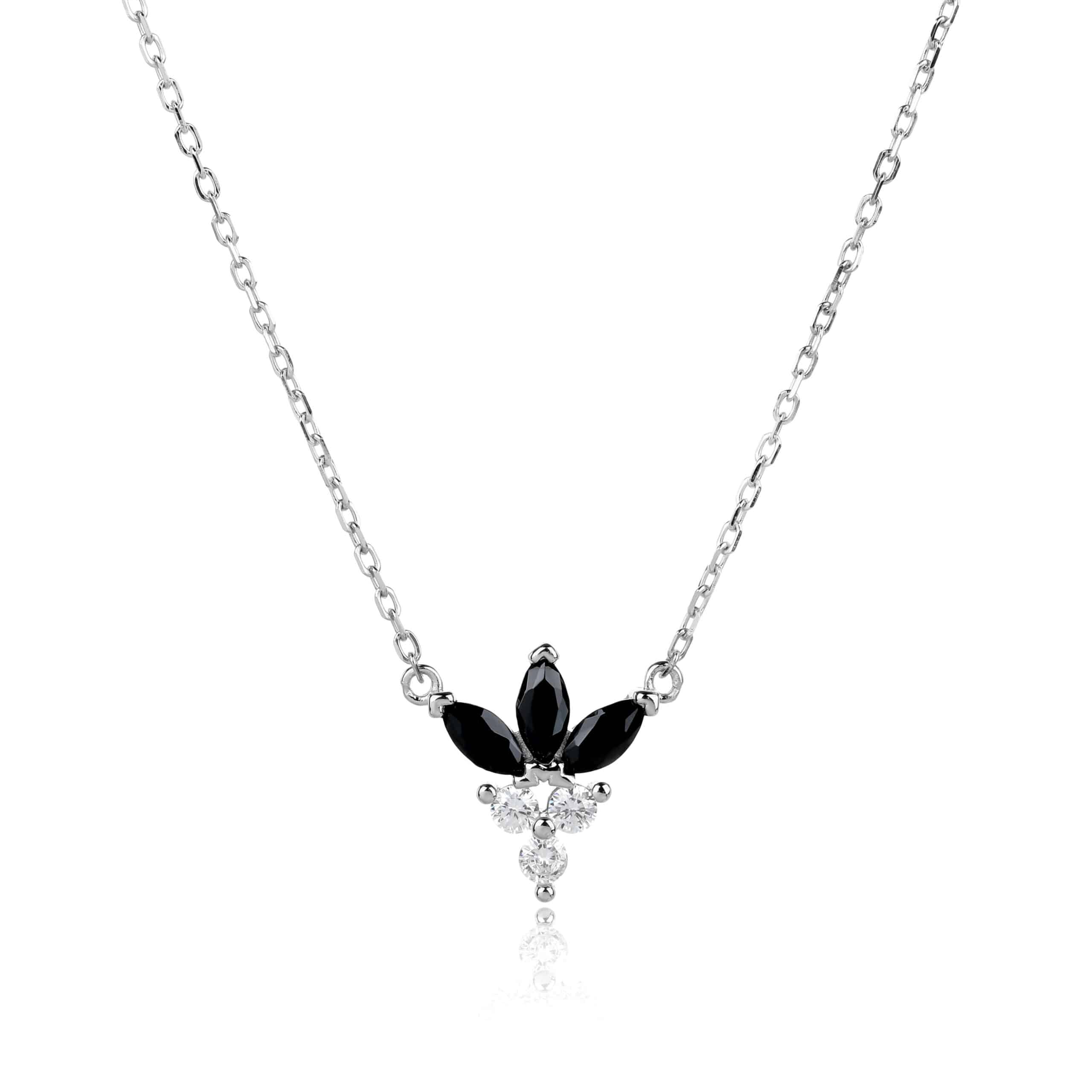 שרשרת הפרח הנוצץ - כסף בשיבוץ אבני זירקון