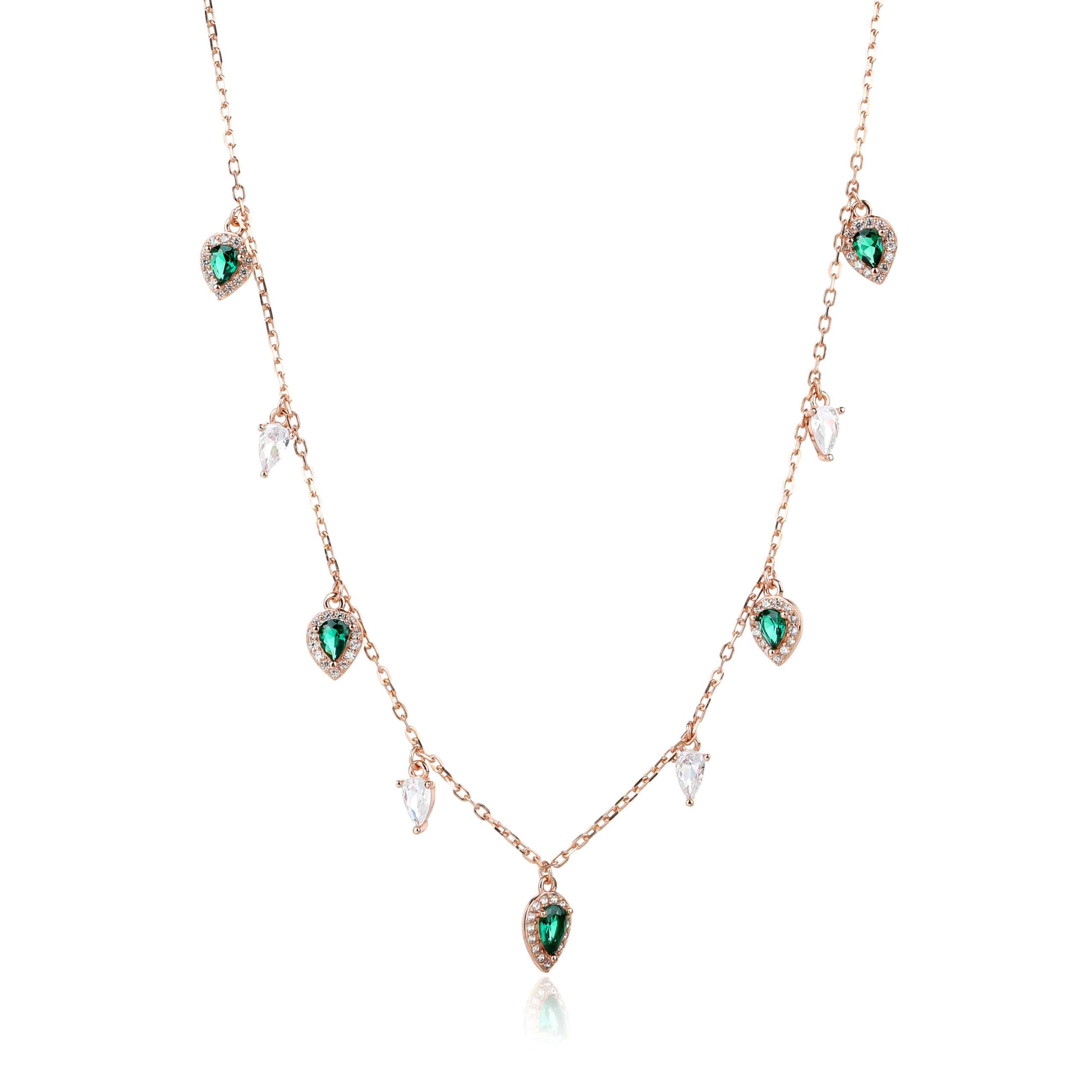 שרשרת מרובת תיליונים מכסף בציפוי רוז גולד