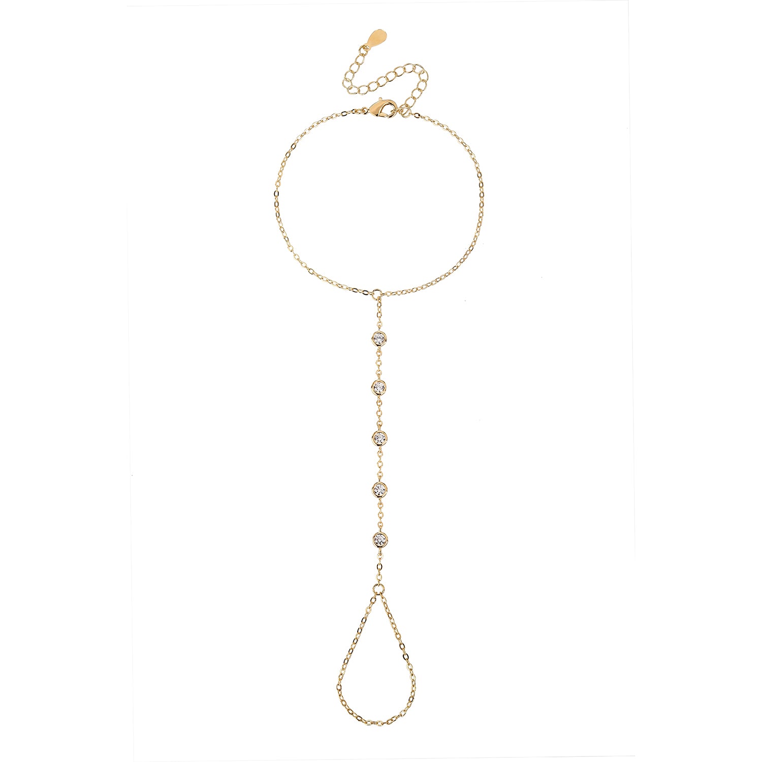 צמיד גאדי מהמם בציפוי זהב 14 קראט ובשיבוץ אבני זירקון