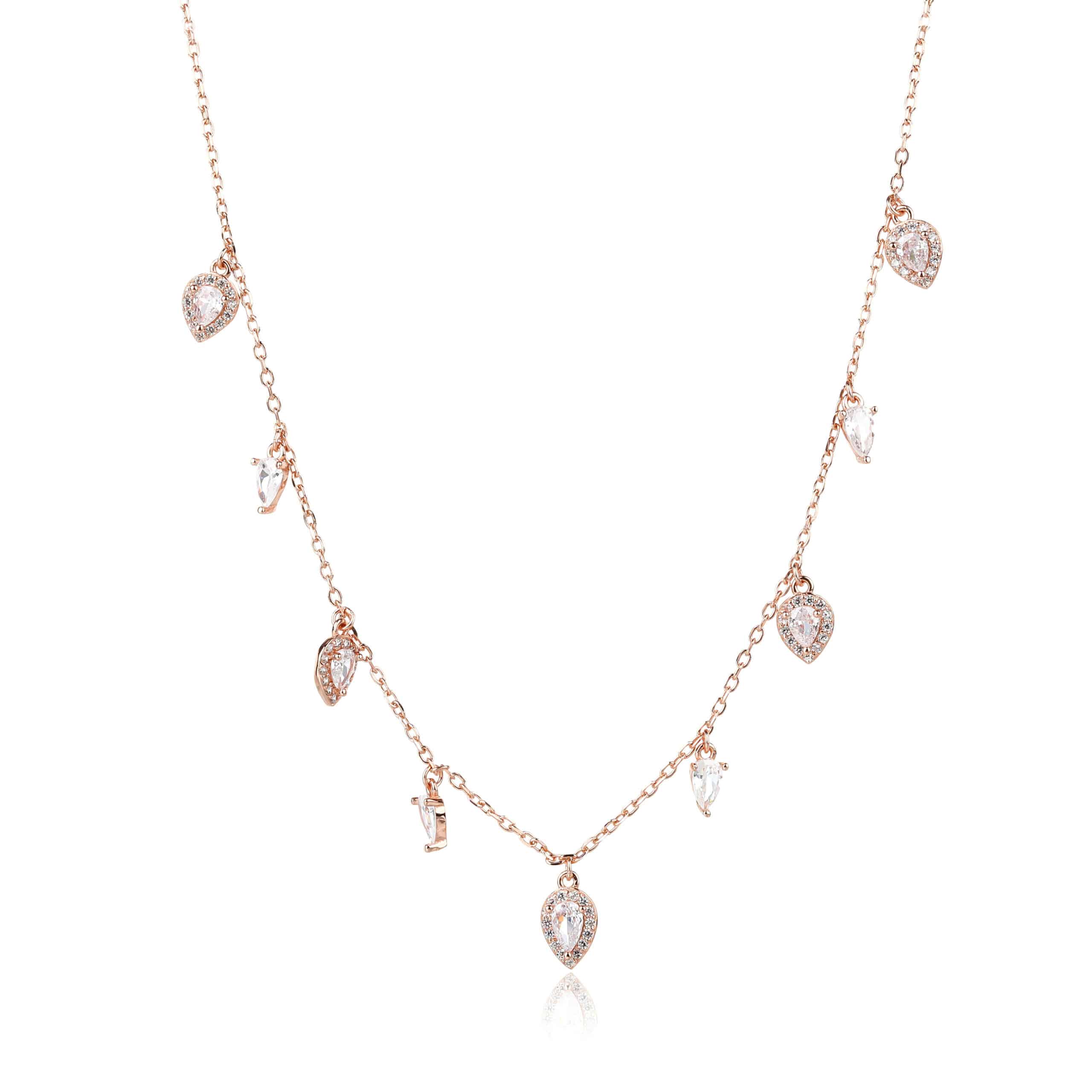 שרשרת מרובת תיליונים מכסף בציפוי רוז גולד