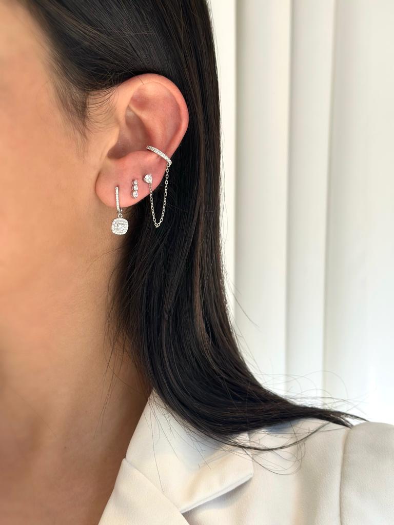 עגילים מלכותיים מכסף טהור משובצים אבני זרקון