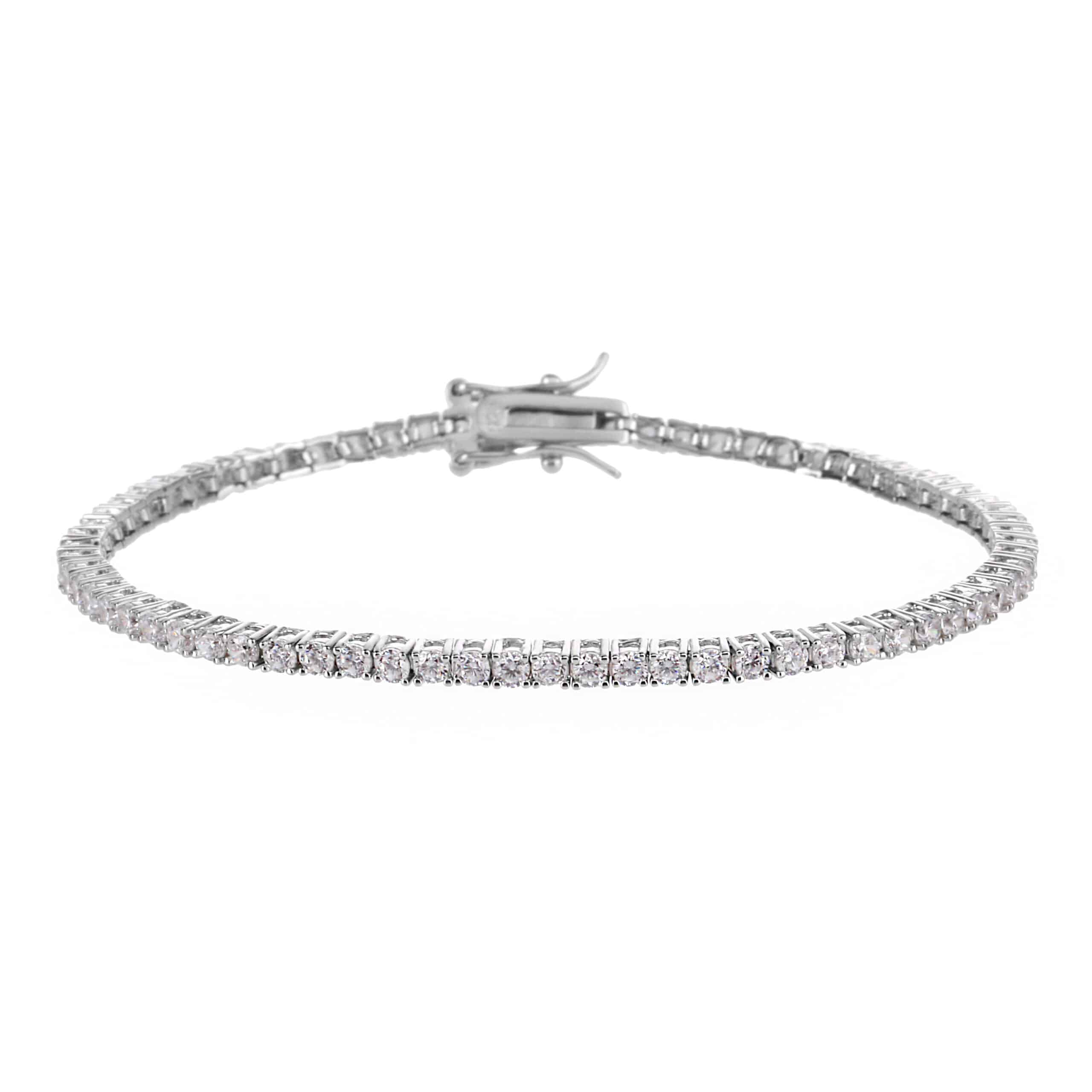 טבעת טניס 360 מעלות מכסף עם אבני זירקון עגולות