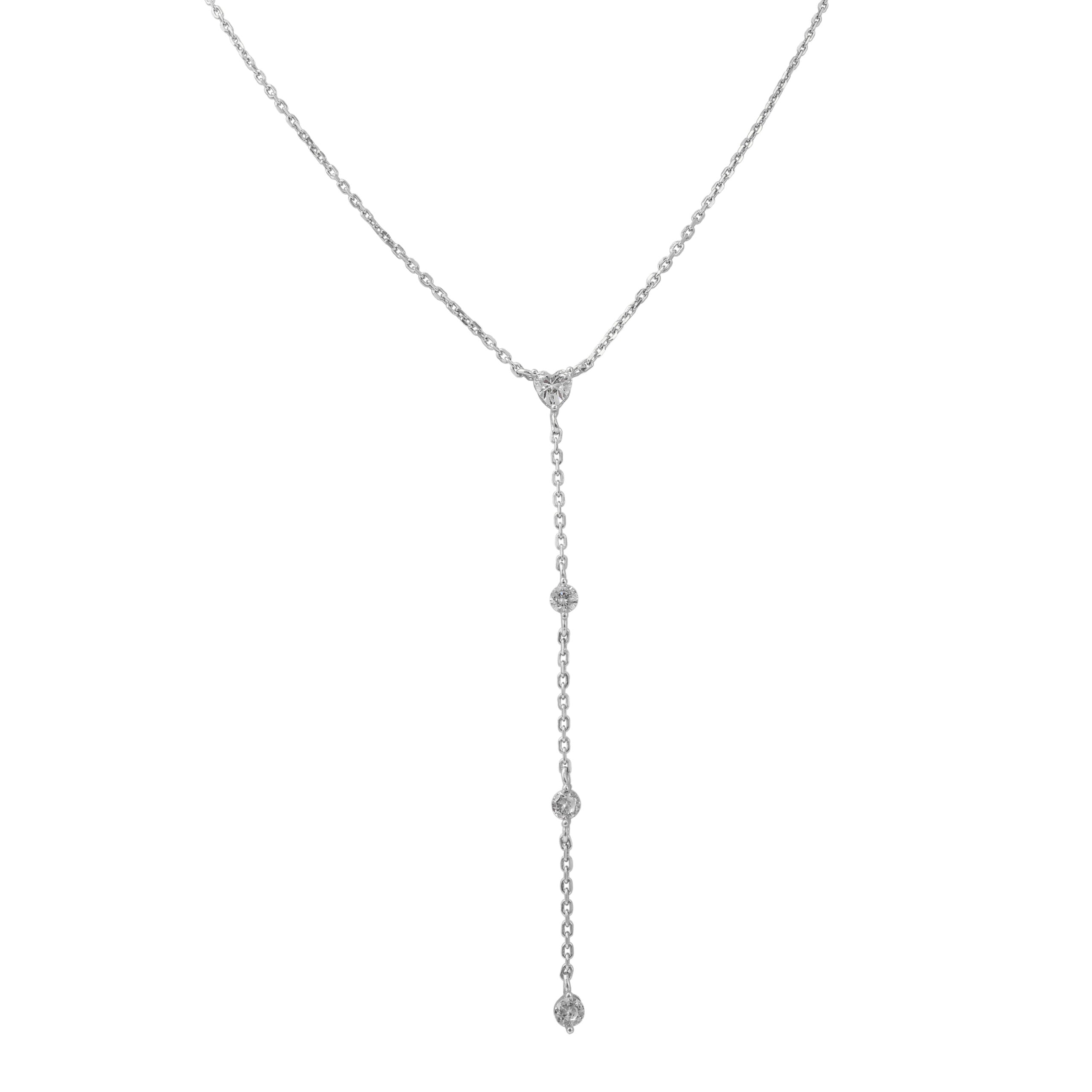 שרשרת עניבה מכסף אמיתי ואבני זרקון מבהיקות