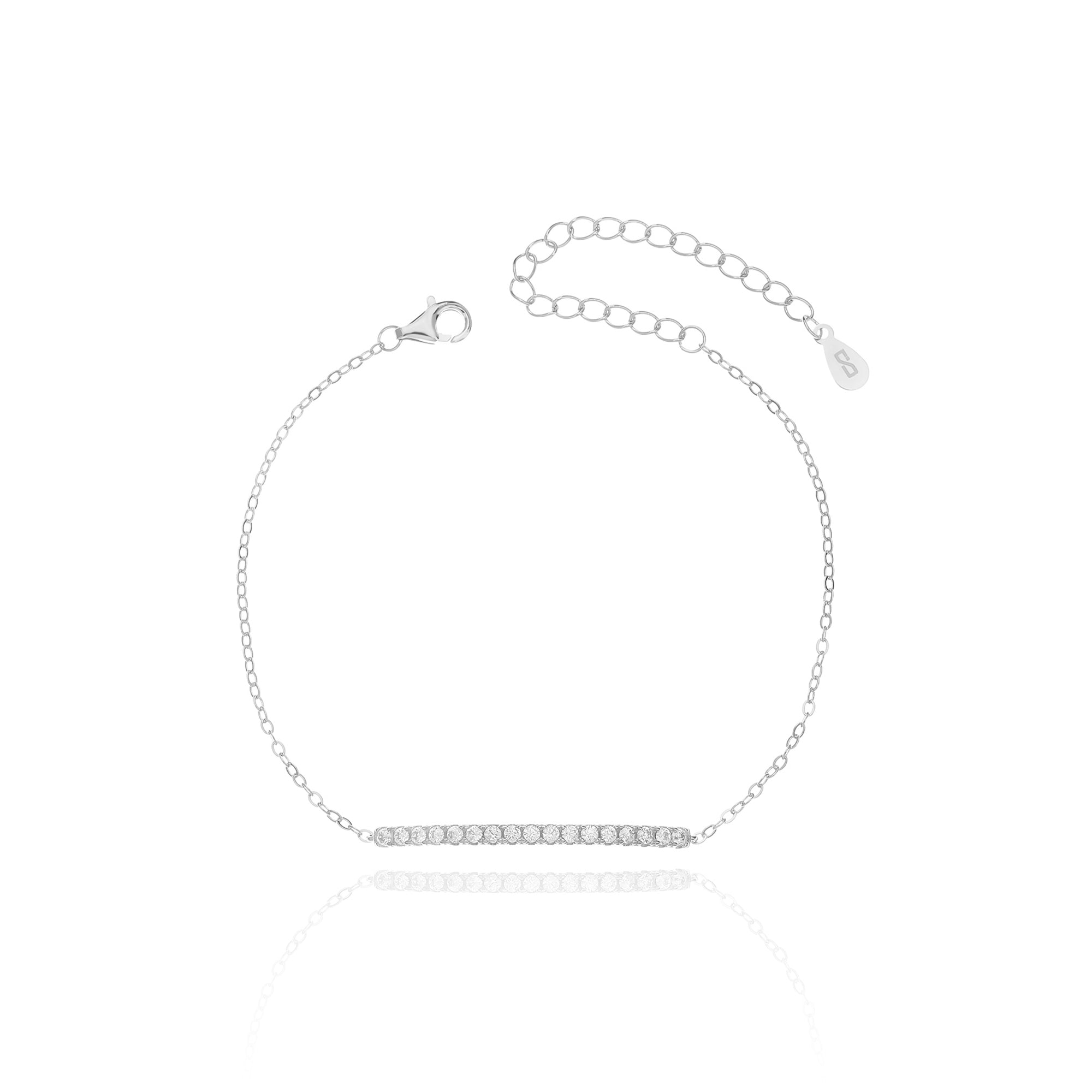 צמיד כסף משובץ בקשת זרקונים