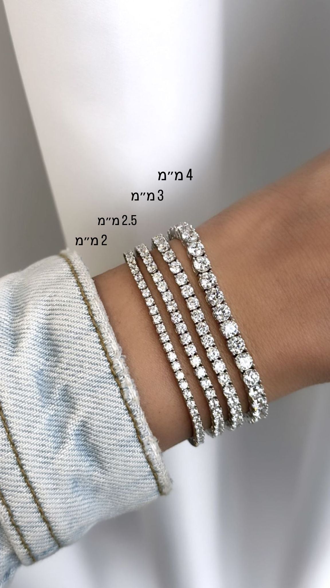 טבעת טניס 360 מעלות מכסף עם אבני זירקון עגולות