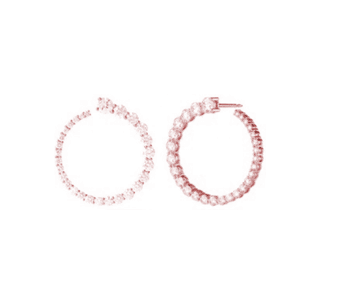 עגילי טניס רוז גולד משובצים אבני זרקון