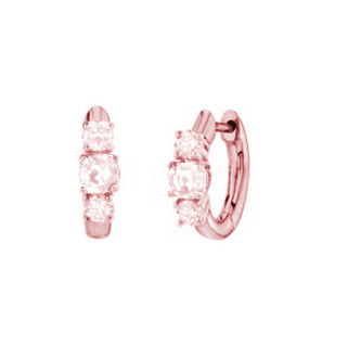 עגילי חישוק עם אבן זירקון מרכזית צבעונית