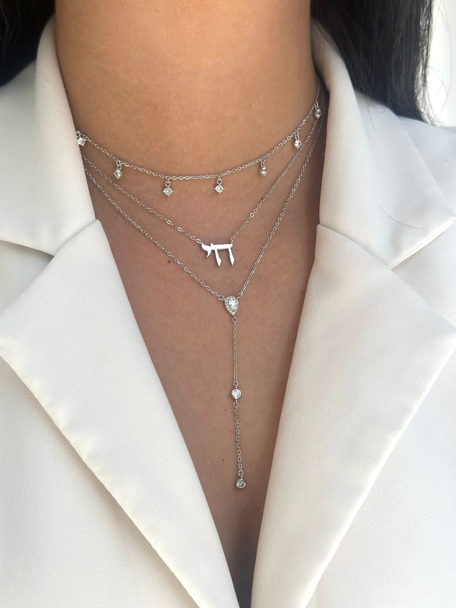 שרשרת בעיצוב עניבה מכסף אמיתי