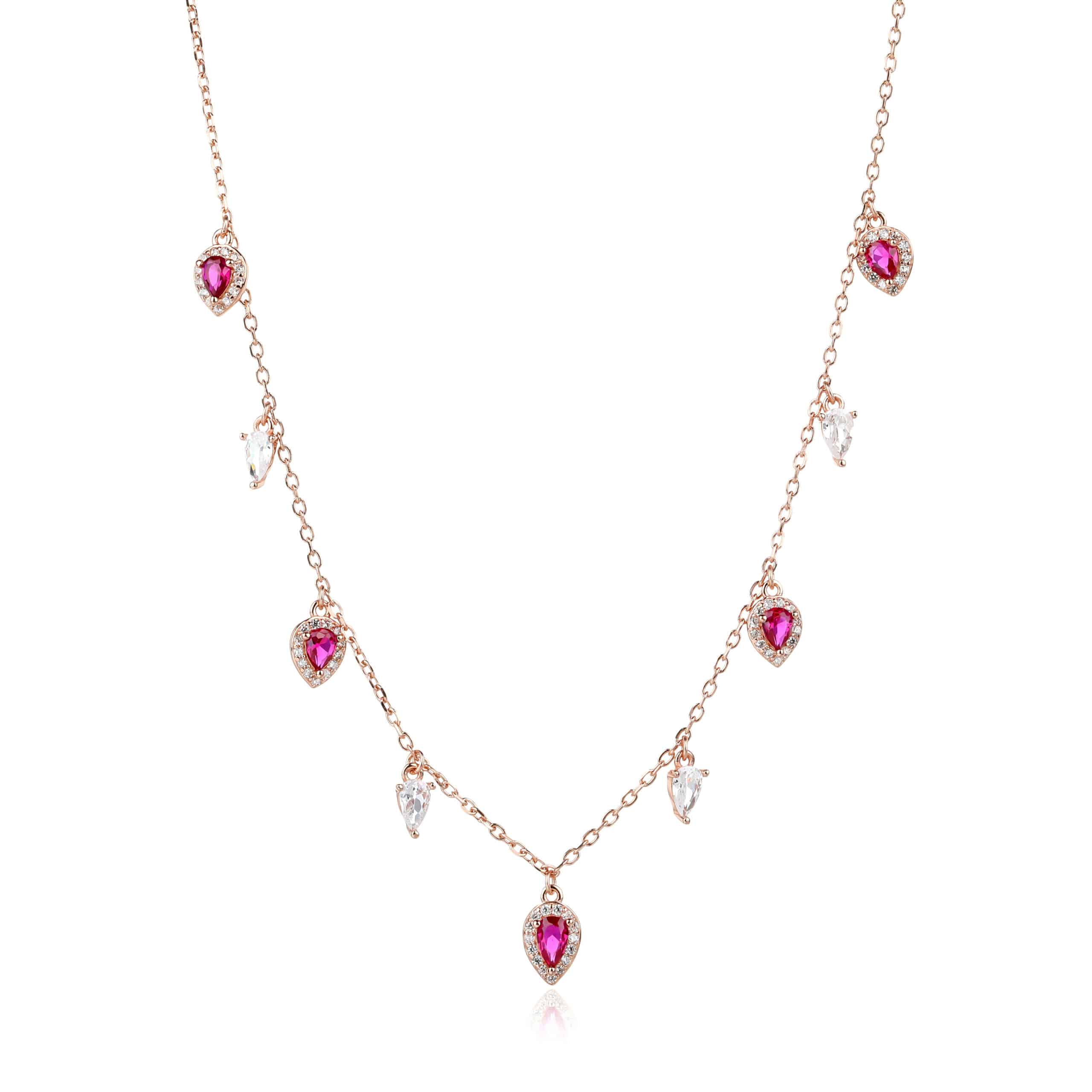 שרשרת מרובת תיליונים מכסף בציפוי רוז גולד