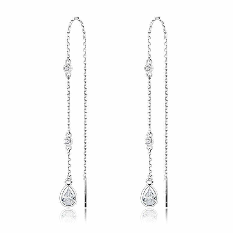 עגילים נופלים מכסף אמיתי בעיצוב רומנטי