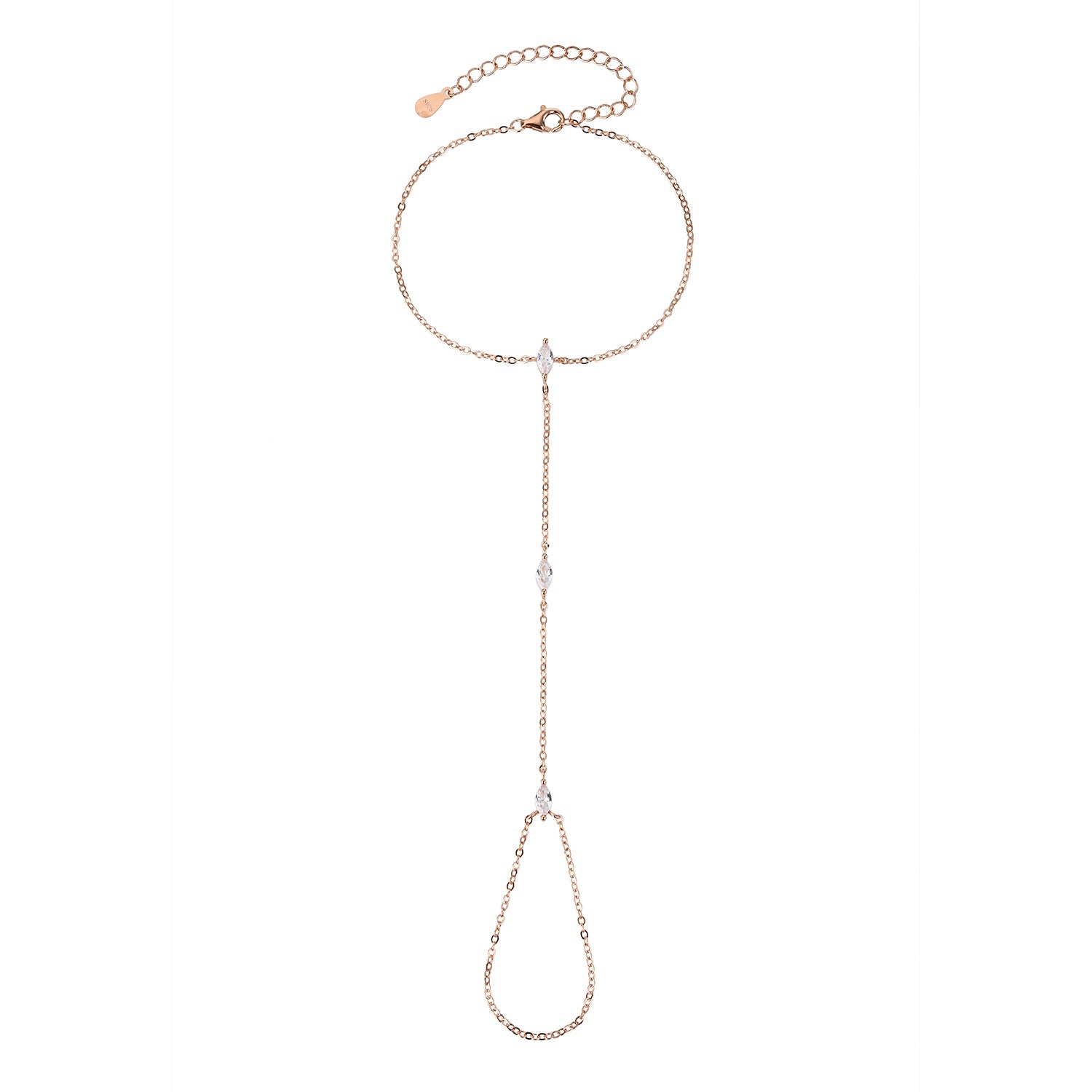 צמיד גאדי בציפוי רוז גולד עם שיבוץ אבני זירקון