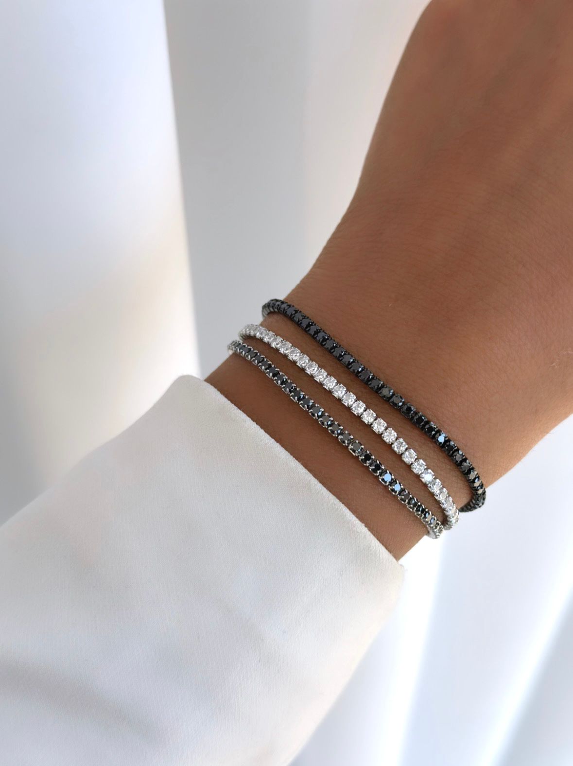 צמיד טניס 2 מ"מ מכסף אמיתי משובץ אבני זרקון